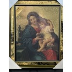 RELIGIOUS GOLD FRAME MOTHER MARY AND BABY JESUS MADE IN ITALY